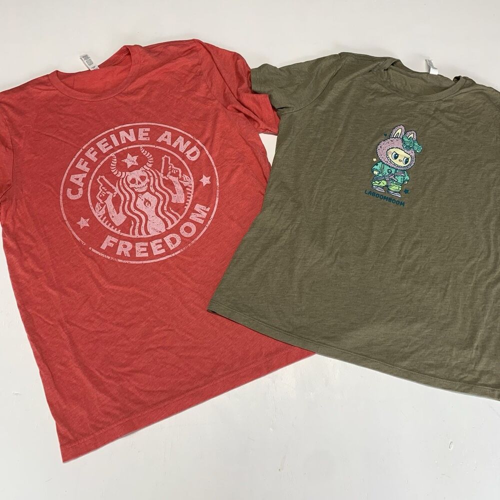 Nine Line Caffeine & Freedom T-Shirt  L And Labubu (Labumbum) T Shirt Size M